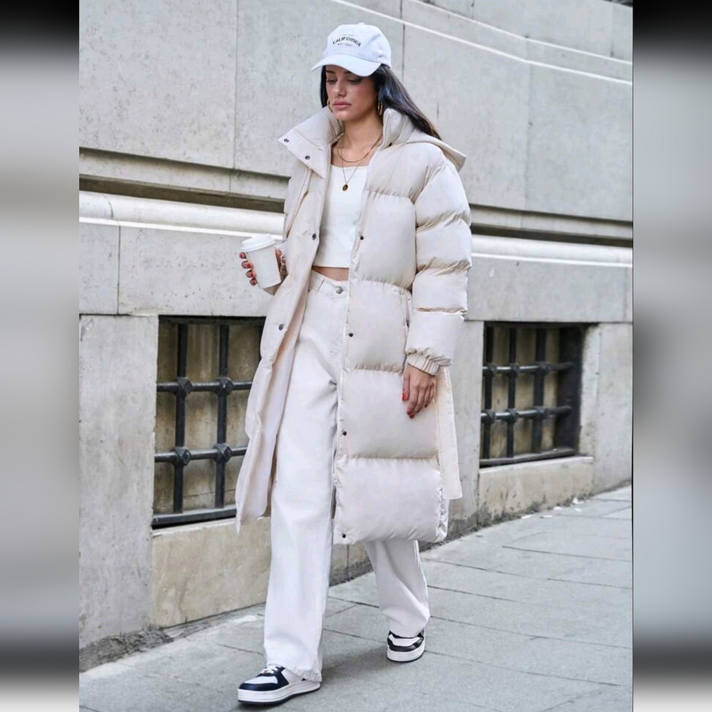 Stylish Padded Trench Shape Women's Puffer Winter Coat - Picture 5 of 6